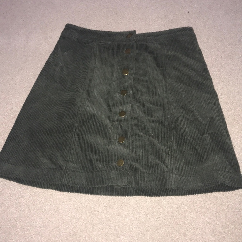 Green corduroy skirt